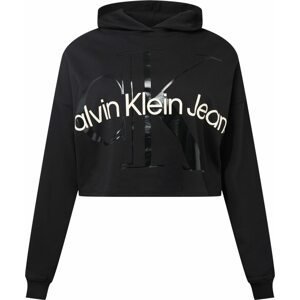 Calvin Klein Jeans Curve Mikina černá / bílá