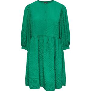 PIECES Košilové šaty 'Andrea' trávově zelená / černá / bílá