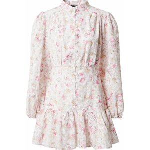 Bardot Košilové šaty 'HENDRY' světle béžová / pink / pitaya / bílá