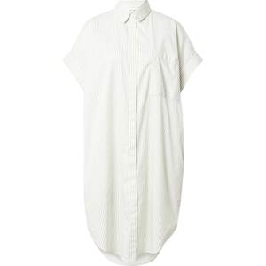 Monki Košilové šaty khaki / bílá