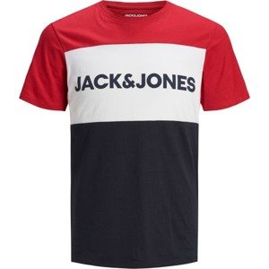 Jack & Jones Plus Tričko tmavě modrá / melounová / bílá