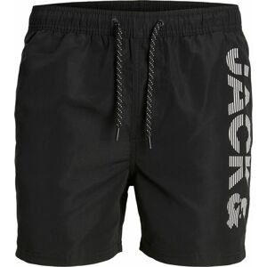 JACK & JONES Plavecké šortky 'Fiji' černá / bílá