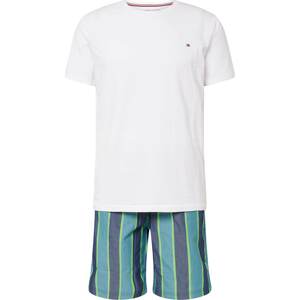 Tommy Hilfiger Underwear Pyžamo krátké marine modrá / světlemodrá / svítivě zelená / bílá
