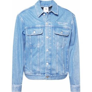 Calvin Klein Jeans Přechodná bunda modrá džínovina / bílá