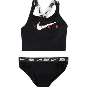 Nike Swim Sportovní plavky červená / černá / bílá