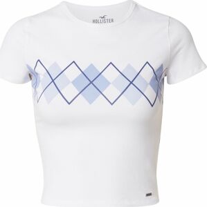 HOLLISTER Tričko námořnická modř / azurová / světlemodrá / bílá