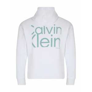 Calvin Klein Mikina pastelově zelená / bílá