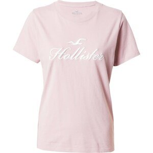 HOLLISTER Tričko růžová / bílá