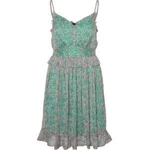 VERO MODA Letní šaty 'Urba' zelená / růže