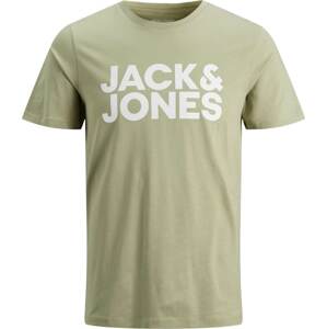 JACK & JONES Tričko světle zelená / bílá