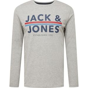 JACK & JONES Tričko 'Ron' marine modrá / světlemodrá / světle šedá / červená