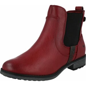 MUSTANG Chelsea boty rubínově červená / černá
