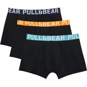 Pull&Bear Boxerky námořnická modř / oranžová / černá / bílá