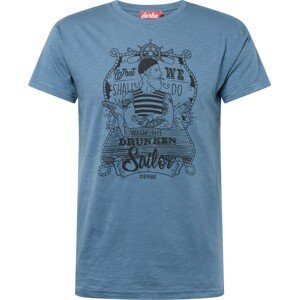 Derbe T-Shirt 'Seemann' modrý melír / černá