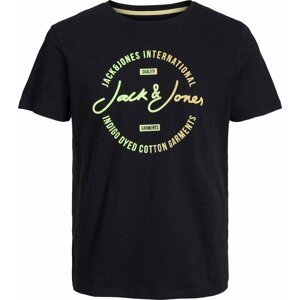 JACK & JONES Tričko 'OLIVER' světle žlutá / světle zelená / černá