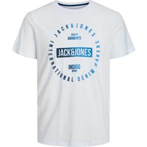 JACK & JONES Tričko 'OLIVER' modrá / námořnická modř / bílá