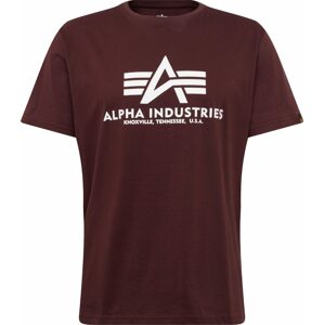 Tričko alpha industries vínově červená / bílá