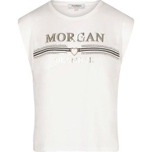 Tričko Morgan zlatá / černá / offwhite