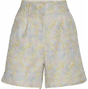 Kalhoty se sklady v pase 'Nova' Vero Moda světlemodrá / světle žlutá / růžová