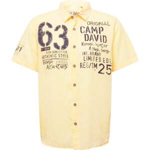 Košile camp david námořnická modř / pastelově žlutá