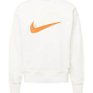 Mikina Nike Sportswear světle šedá / oranžová
