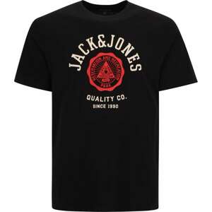 Tričko Jack & Jones Plus béžová / červená / černá