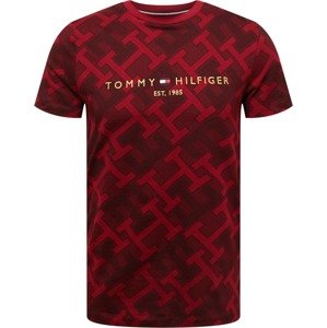 Tričko Tommy Hilfiger zlatá / červená / červená třešeň