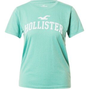 Tričko Hollister mátová / bílá