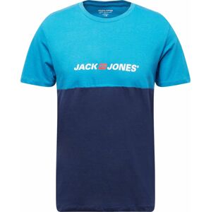 Tričko jack & jones námořnická modř / azurová / červená / bílá