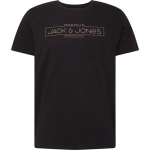 Tričko 'BOOSTER' jack & jones béžová / černá