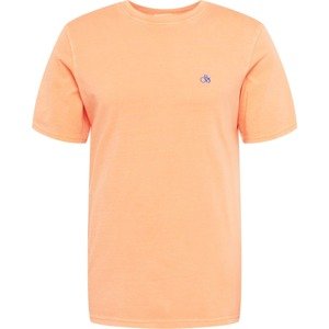 Tričko Scotch & Soda nebeská modř / jasně oranžová