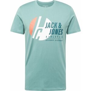 Tričko 'SPRING' jack & jones tyrkysová / tmavě modrá / lososová / bílá