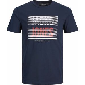 Tričko 'Brix' jack & jones tmavě modrá / červená / bílá