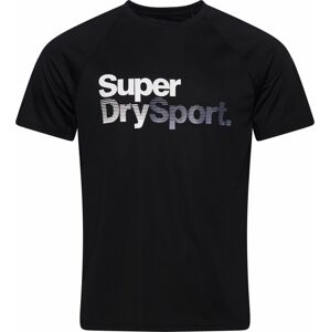 Tričko Superdry šedá / černá / bílá