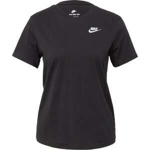Tričko 'Club Essential' Nike Sportswear černá / bílá