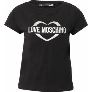 Tričko 'MAGLIETTA' Love Moschino černá / stříbrná