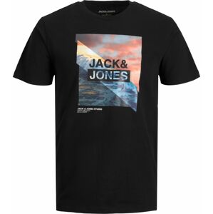 Tričko 'Tresor' jack & jones modrá / pastelově žlutá / lososová / černá
