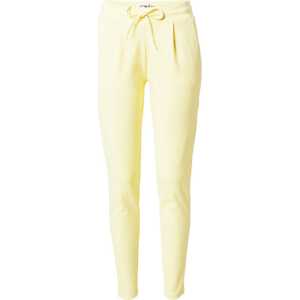 Kalhoty se sklady v pase 'KATE' Ichi pastelově žlutá