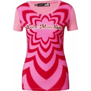 Tričko Love Moschino světle růžová / červená / bílá
