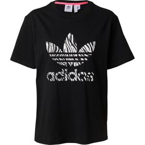 Tričko 'Zebra Animal Print Infill' adidas Originals černá / bílá