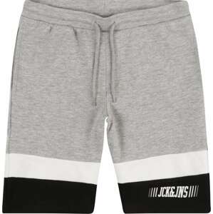 Kalhoty 'MATEO' Jack & Jones Junior šedý melír / černá / bílá