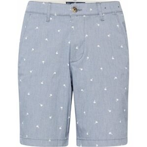 Chino kalhoty Hollister kouřově modrá / bílá