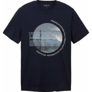 Tričko Tom Tailor marine modrá / azurová / šedá / bílá