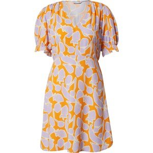 Letní šaty Compania Fantastica béžová / fialová / oranžová