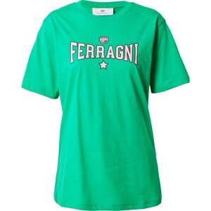 Tričko Chiara Ferragni světle zelená / černá / bílá