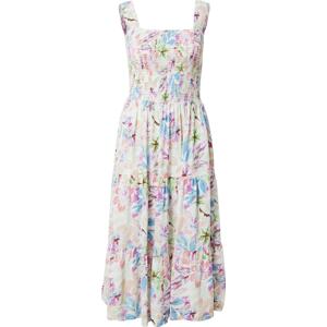 Letní šaty Roxy nebeská modř / limetková / orchidej / bílá