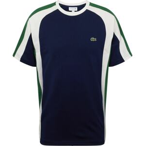 Tričko Lacoste tmavě modrá / trávově zelená / bílá