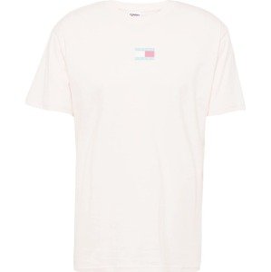 Tričko Tommy Jeans světlemodrá / pink / růže / bílá