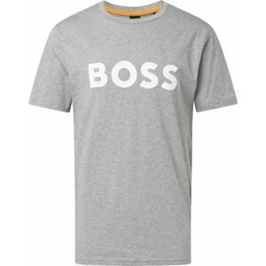Tričko 'Thinking 1' Boss Orange šedá / bílá