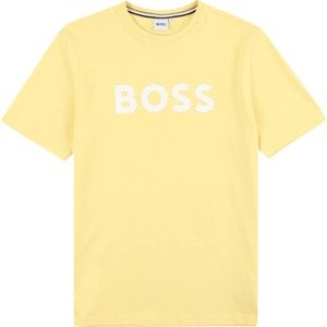 Tričko BOSS Kidswear žlutá / bílá